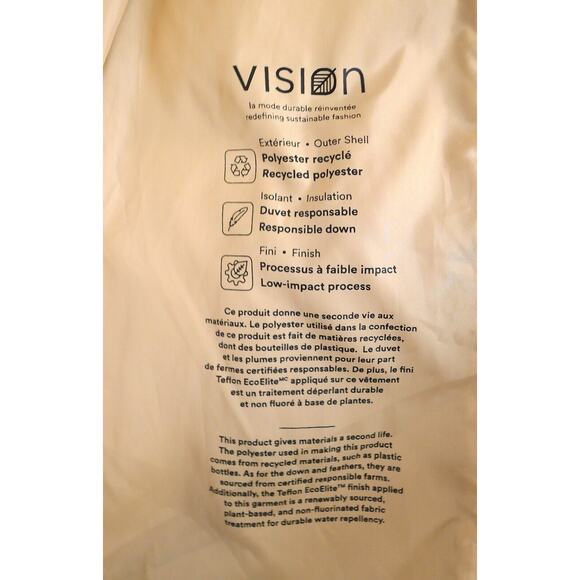 LA MAISON SIMONS Canada Recycled Down Cocoon Puffer Jacket Coat Cream XXS $275 - Picture 11 of 12